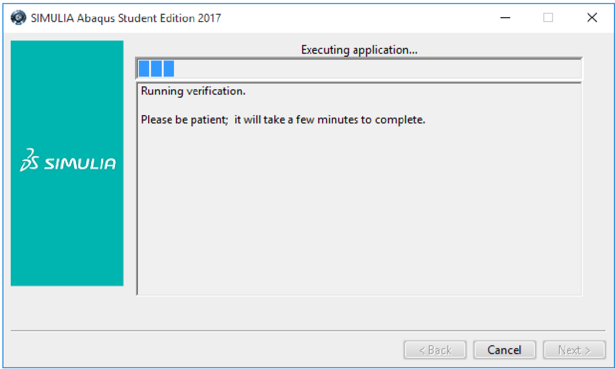 Running verification | abaqus student edition
