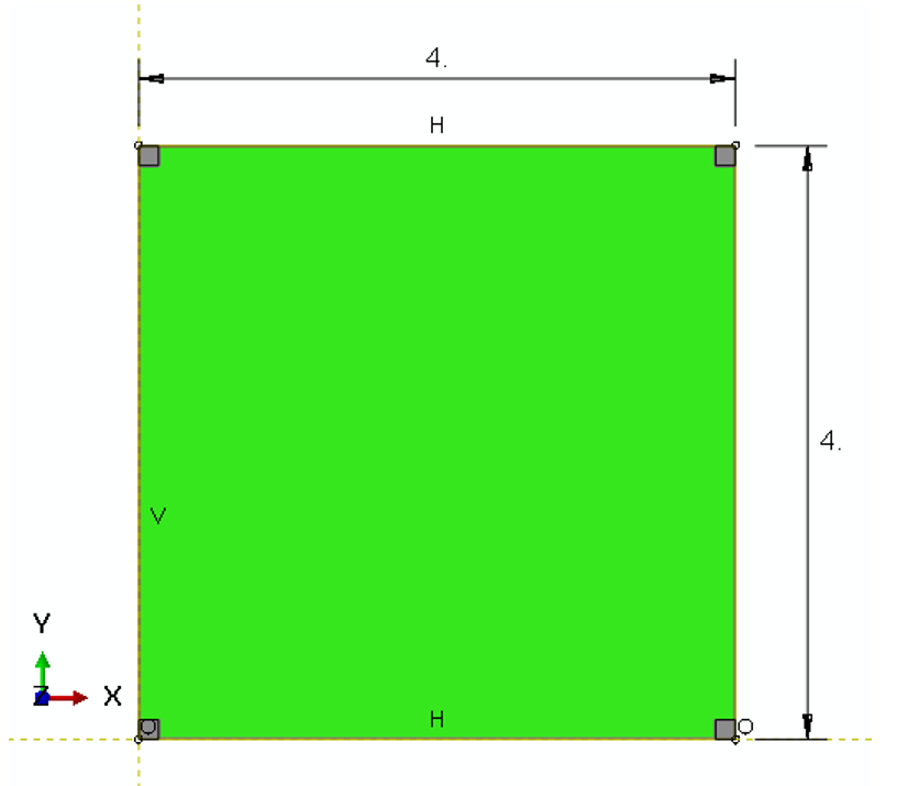 The schematic design of the two-dimensional square specimen