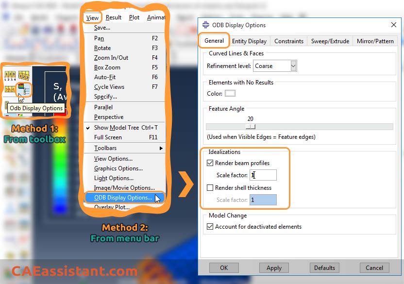 Rendering beam/shell profile in Abaqus viewer