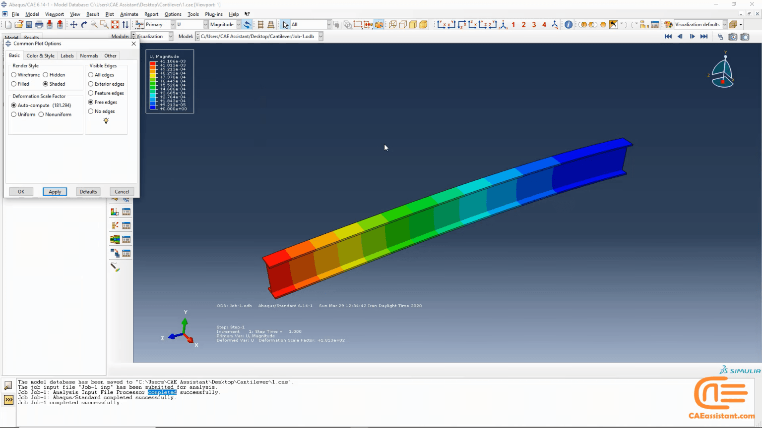 ABAQUS FEA Training (Free Cantilever Beam Tutorial) - Cantilever Beam
