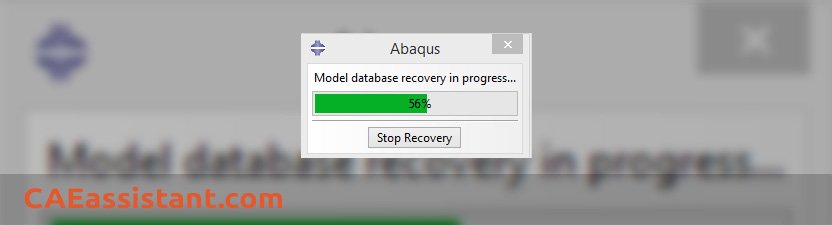 Abaqus Recovery in progress window