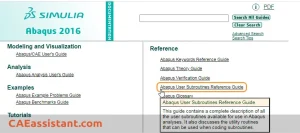 Subroune Guide in Abaqus Documentation | Abaqus user subroutine manual