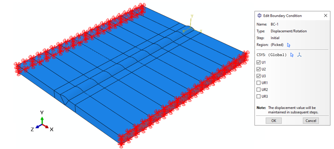 Displacement boundary conditions