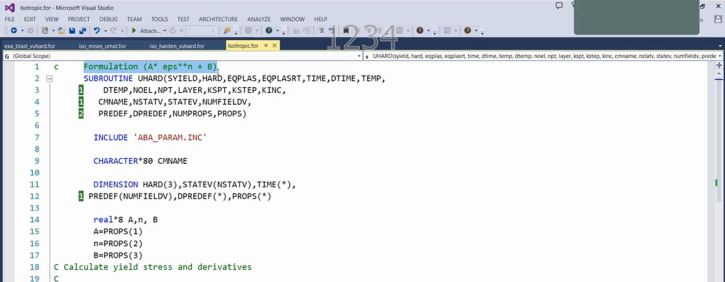 UHARD subroutine