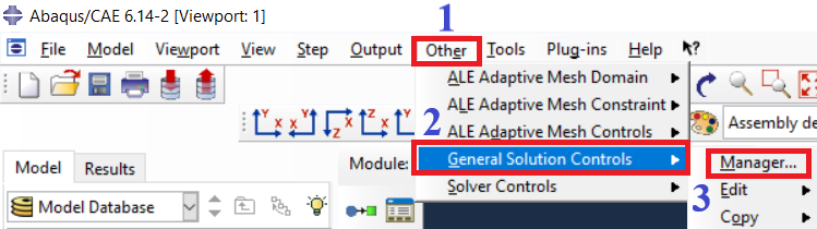 Figure 1: Turn on Discontinuous analysis through the GUI and from the step module