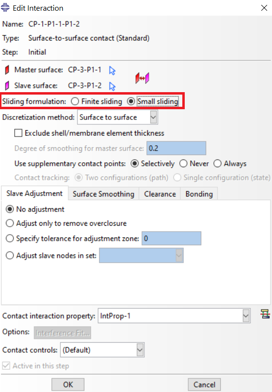 Figure 1: select small sliding through GUI