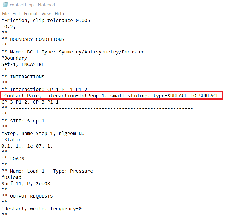 Figure 2: small sliding through input file