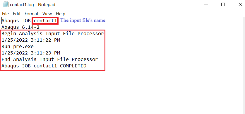 The input file without flaws | Errors in abaqus 