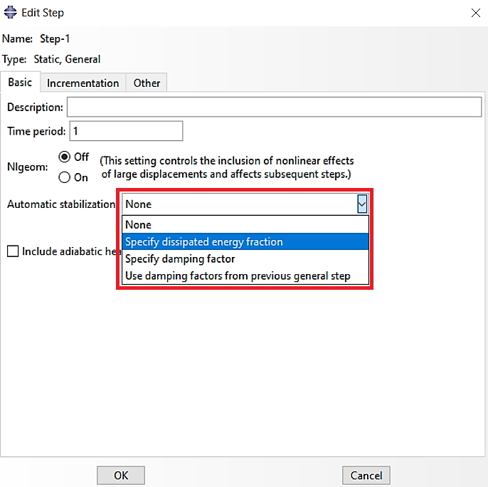 automatic stabilization abaqus