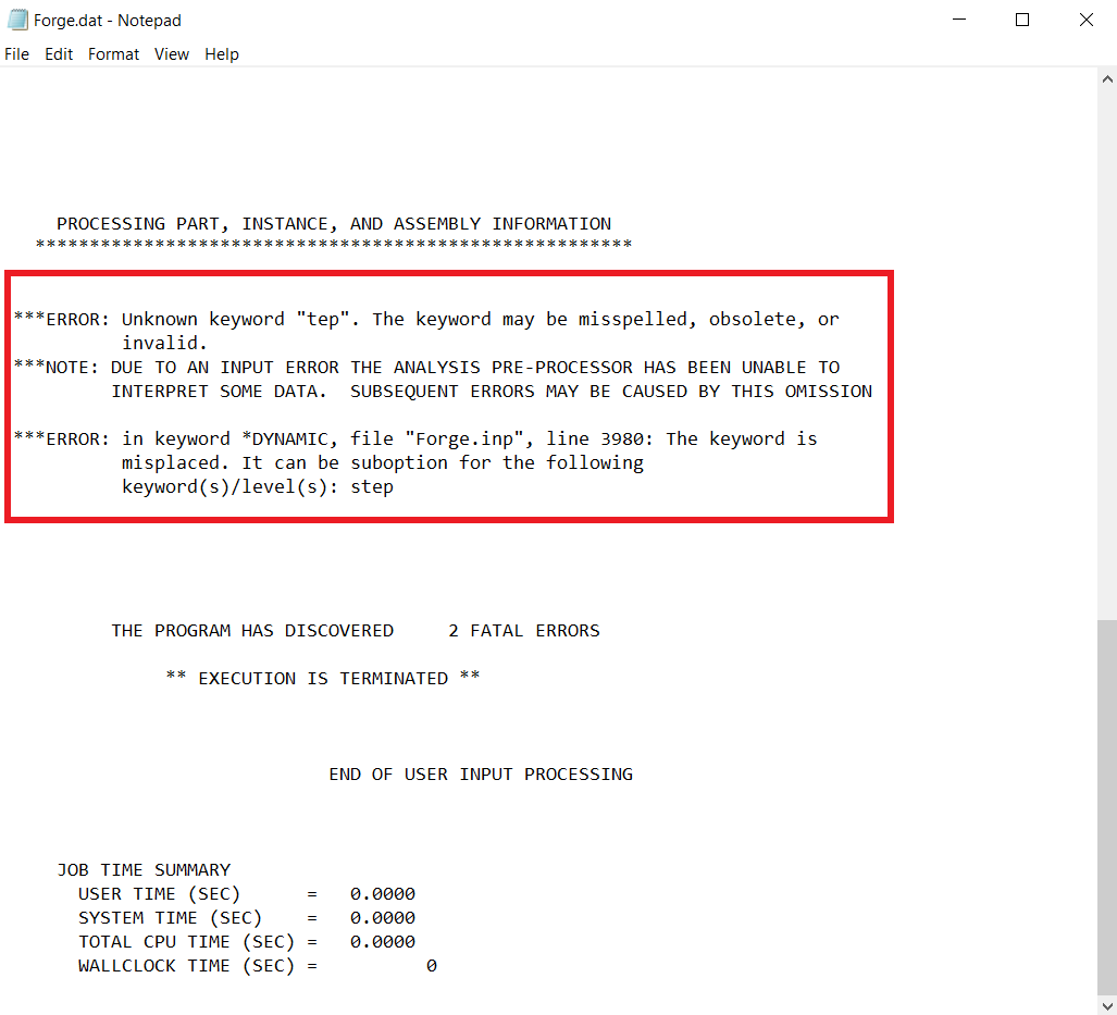 abaqus error