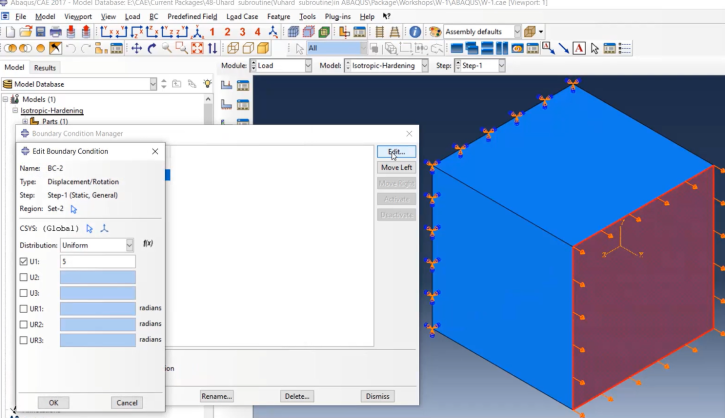 Abaqus Kinematic hardening