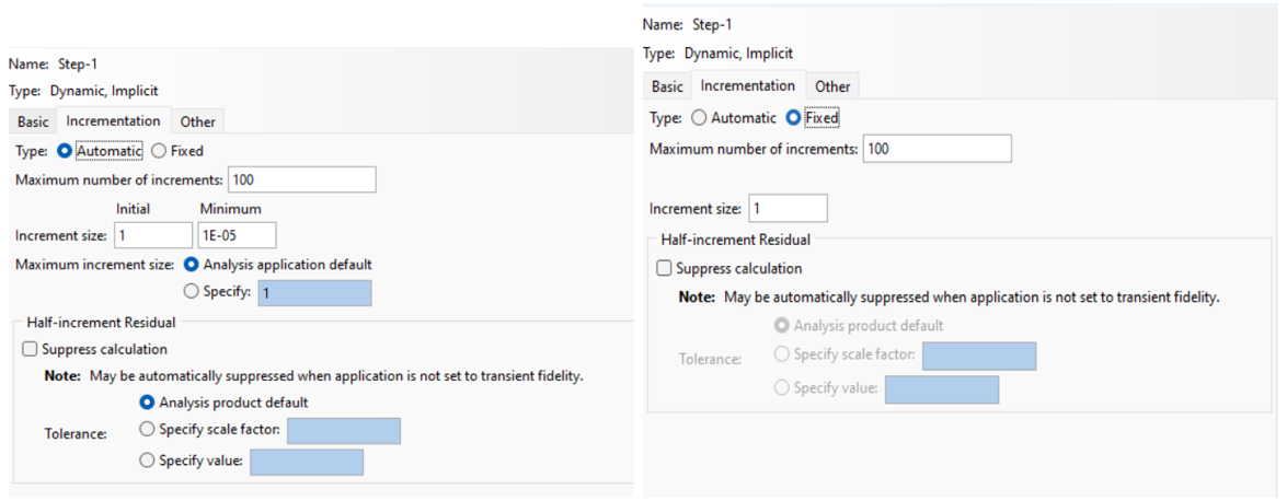 Incrementation Tab Settings