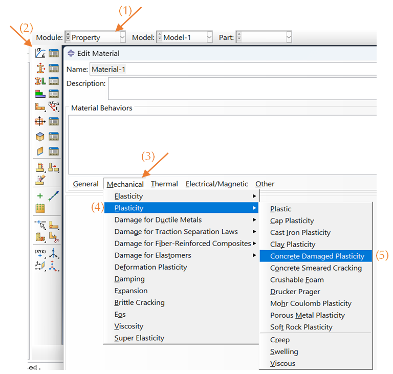 defining CDP model in Abaqus Property module