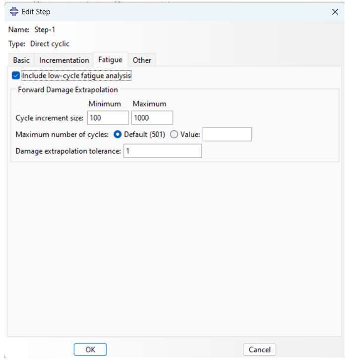 Dynamic explicit solver for fatigue problems