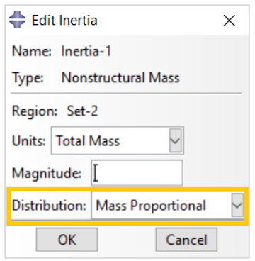 Selecting mass proportional distribution for total mass