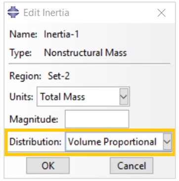 Selecting volume proportional distribution for total mass