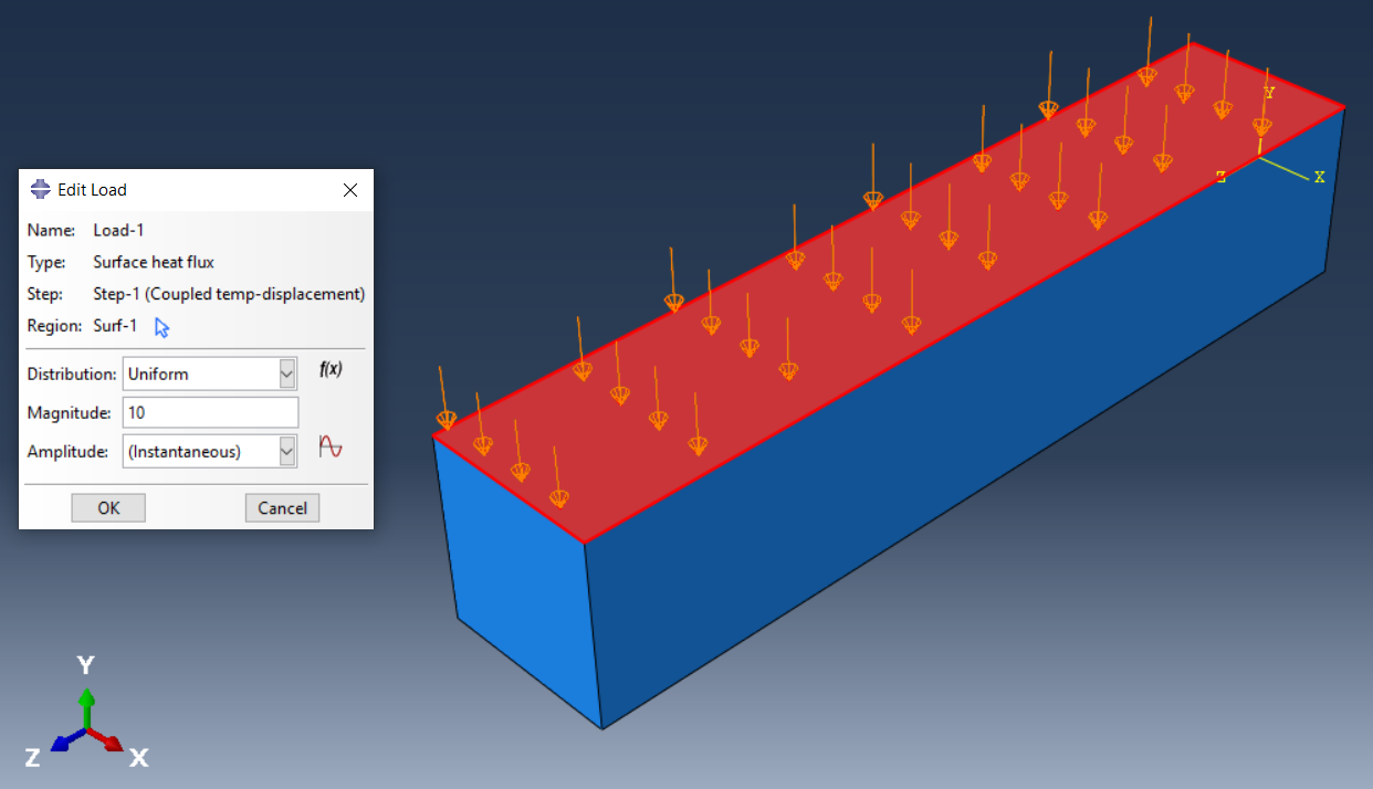 Creating surface heat flux load