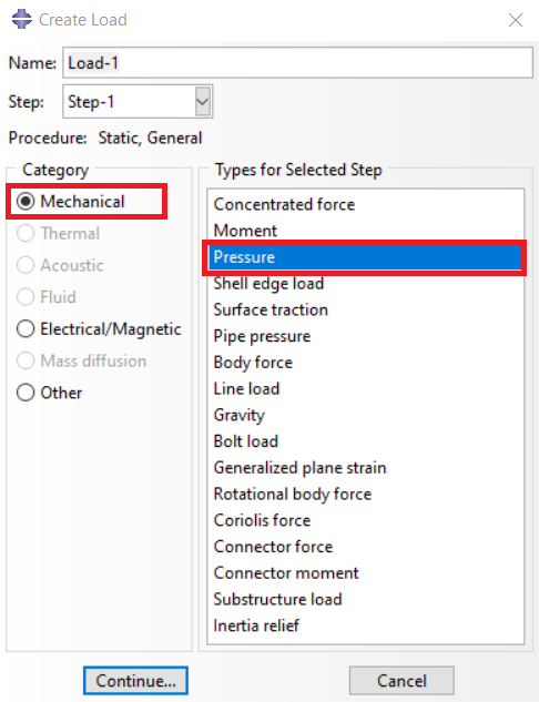 Creating pressure load