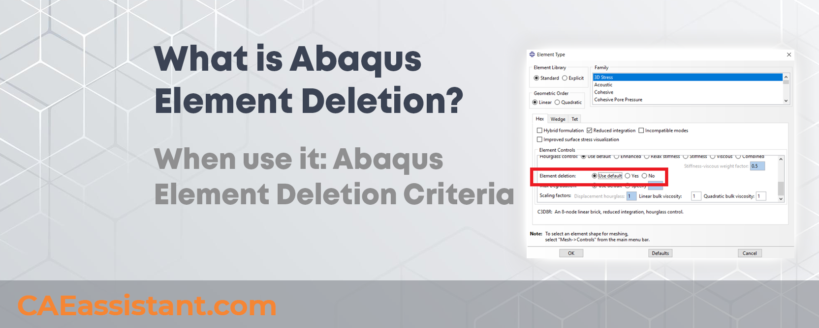 Abaqus Element Deletion