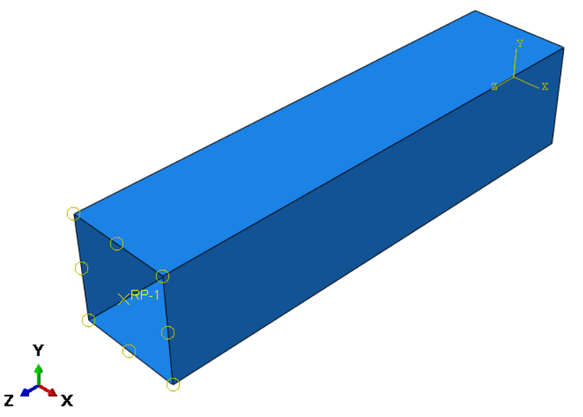 Reference point for boundary conditions and loading