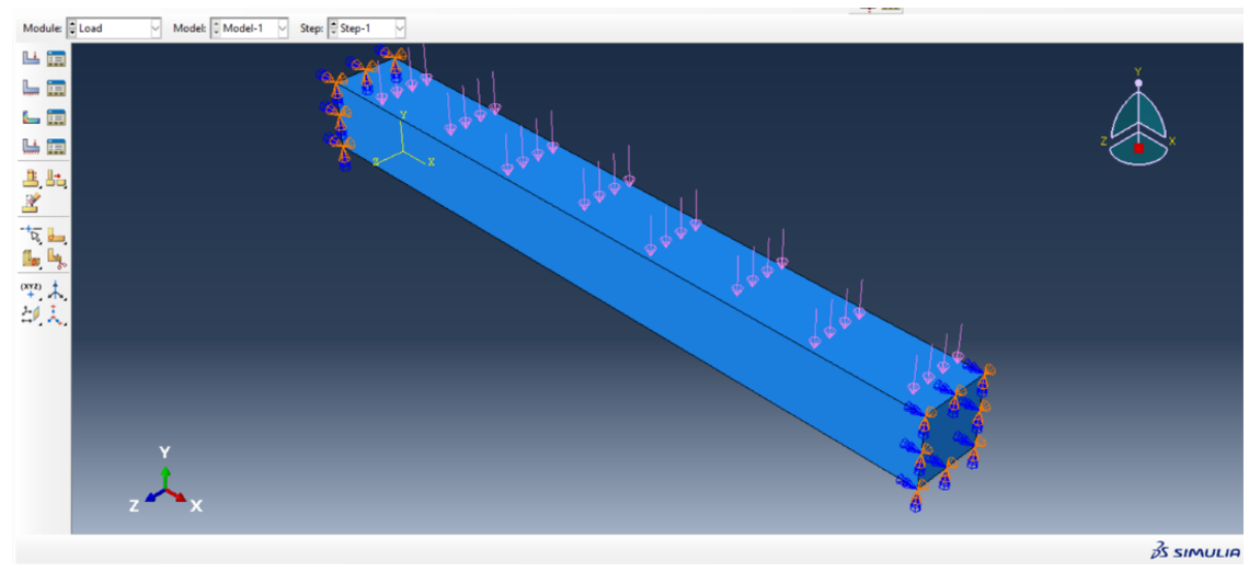 Distributed load on clamped beam