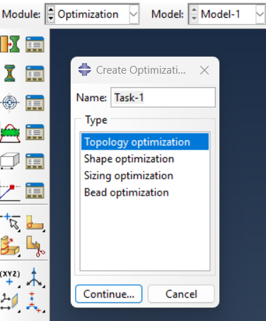 Creating optimization task