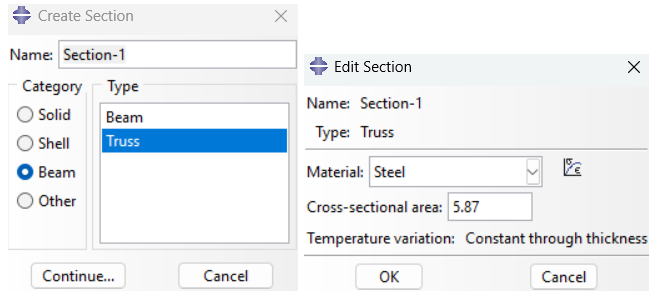 Creating section