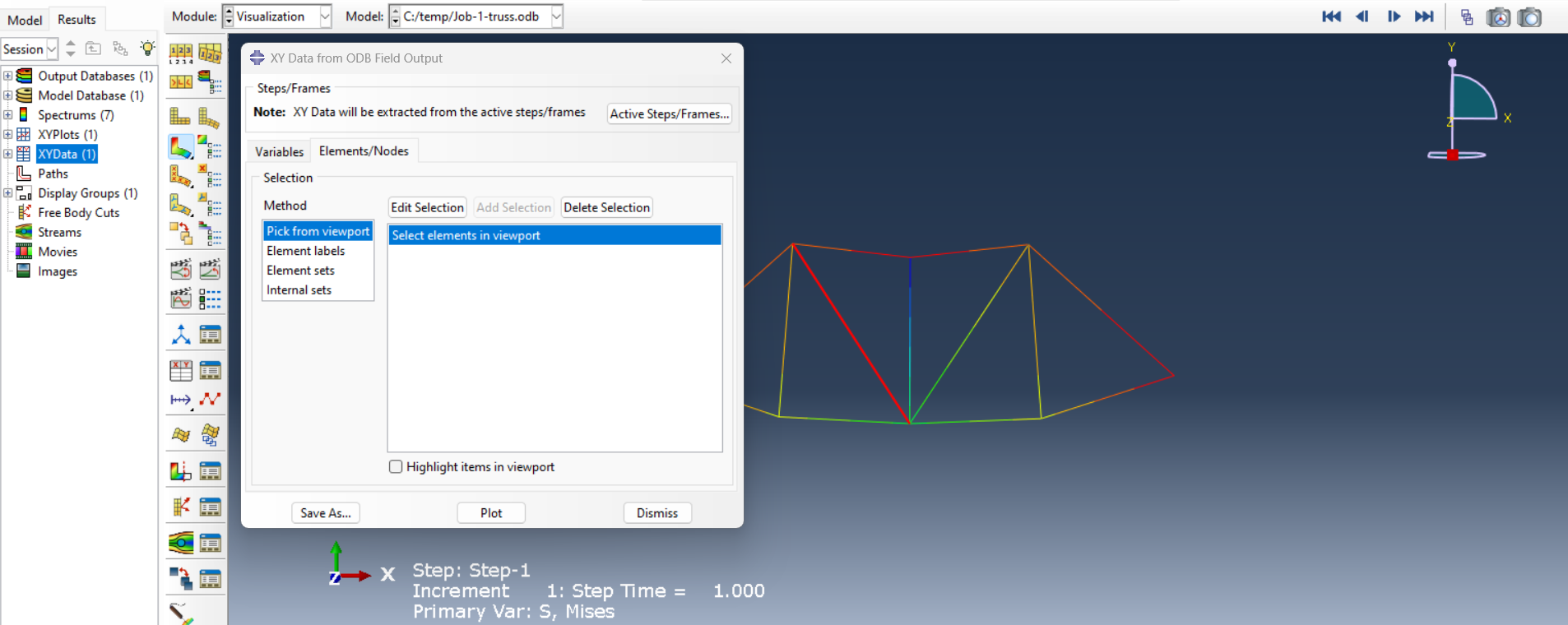 Creating stress plot for one element