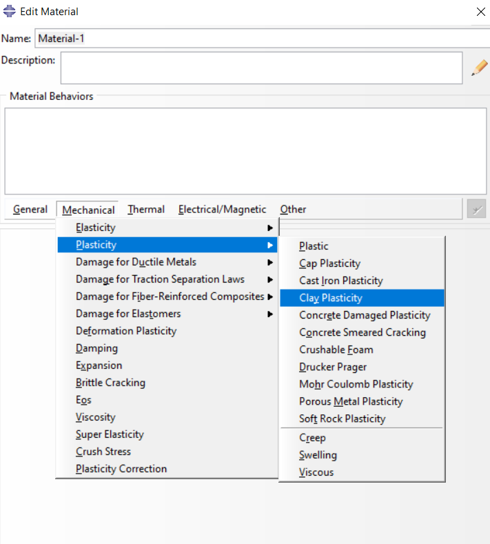 Selecting clay plasticity model in Abaqus | Abaqus Soil Modeling
