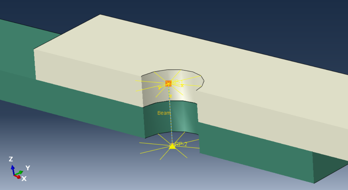 A beam element connector representative bolt connection