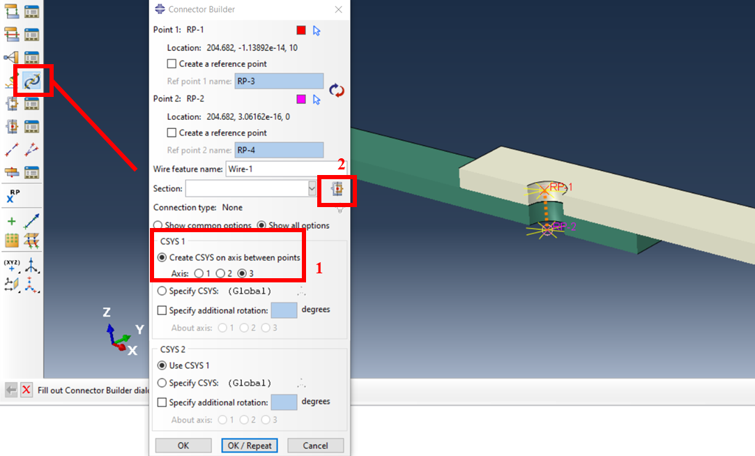 Building a connector between two controller points