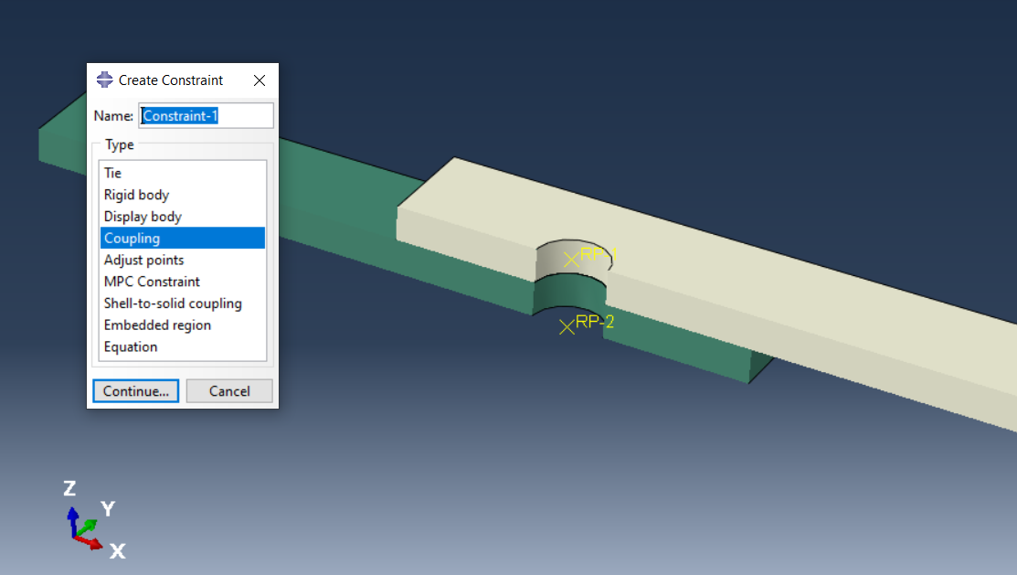 Coupling holes to the control points