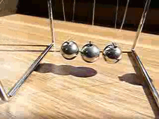 Metal spheres impacting in a Newton's cradle | Impact dynamics