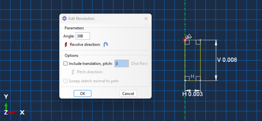 Sketching the projectile